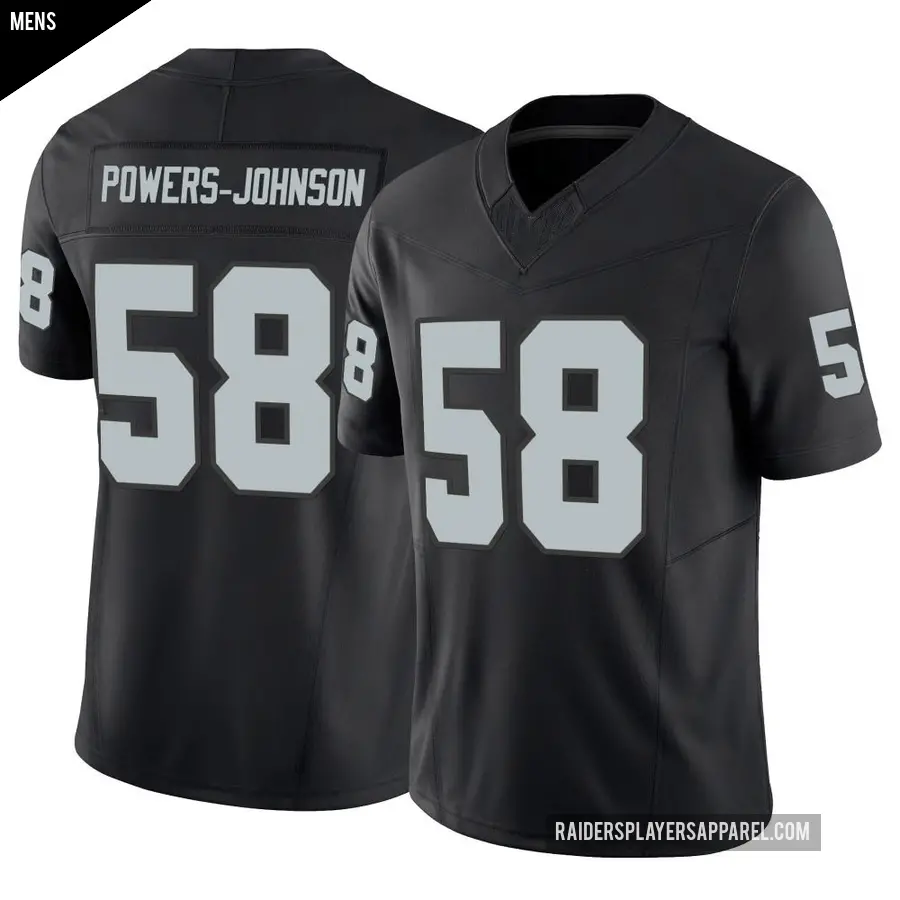 Men's Las Vegas Raiders ＃58 Jackson Powers-Johnson Black Limited Vapor F.U.S.E. Jersey