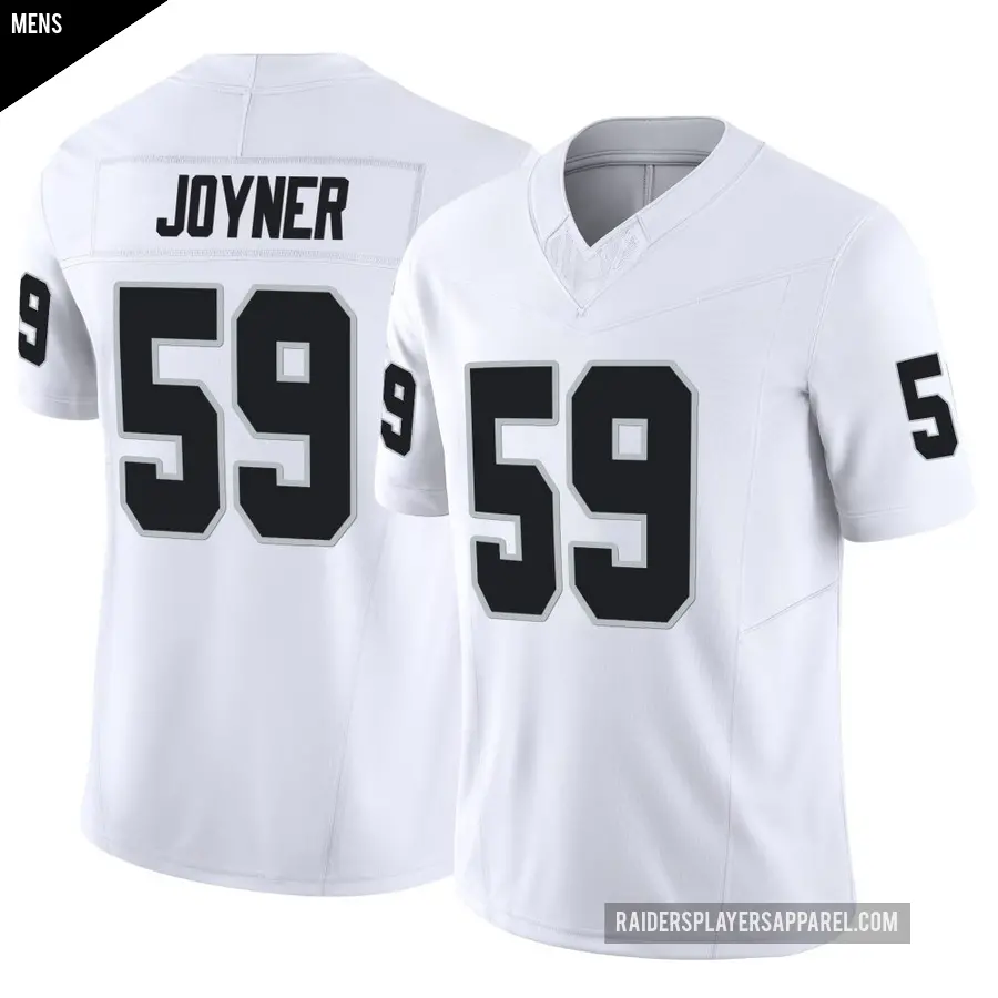 Men's Las Vegas Raiders ＃59 Jah Joyner White Limited Vapor F.U.S.E. Jersey