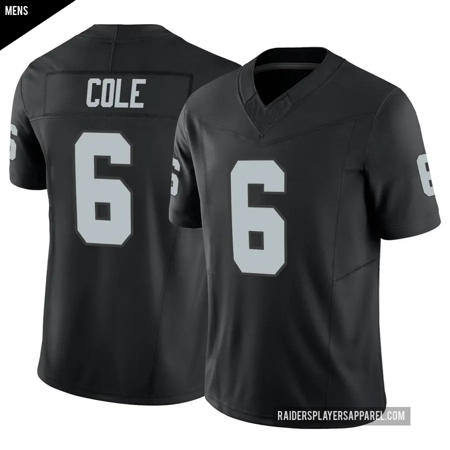 Men's Las Vegas Raiders ＃6 AJ Cole Black Limited Vapor F.U.S.E. Jersey