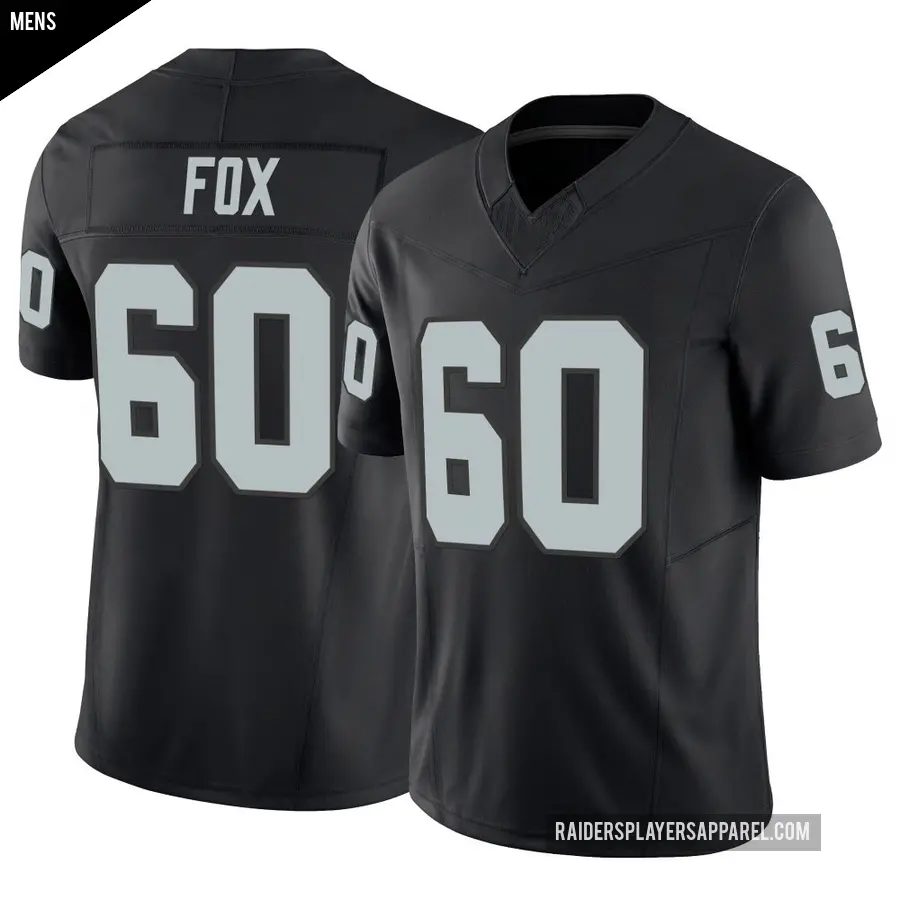 Men's Las Vegas Raiders ＃60 Tomari Fox Black Limited Vapor F.U.S.E. Jersey
