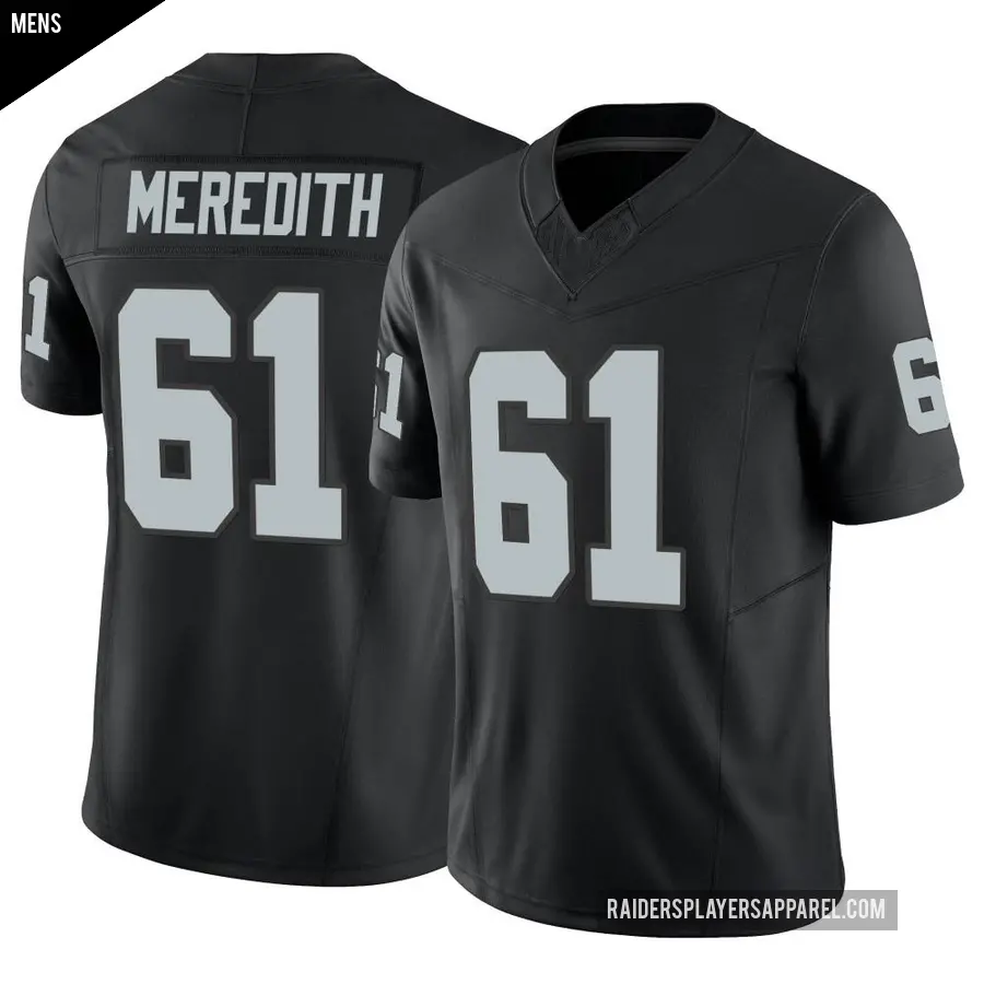 Men's Las Vegas Raiders ＃61 Jordan Meredith Black Limited Vapor F.U.S.E. Jersey