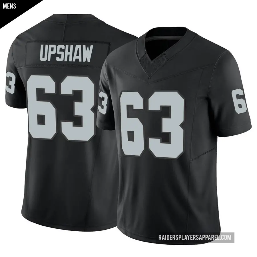 Men's Las Vegas Raiders ＃63 Wilson Gene Upshaw Black Limited Vapor F.U.S.E. Jersey