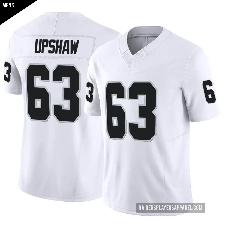 Men's Las Vegas Raiders ＃63 Wilson Gene Upshaw White Limited Vapor F.U.S.E. Jersey