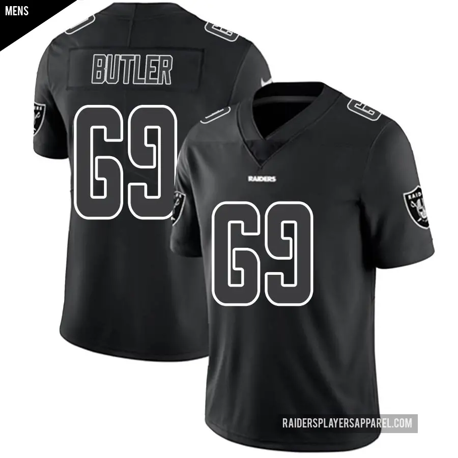 Men's Las Vegas Raiders ＃69 Adam Butler Black Impact Limited Jersey