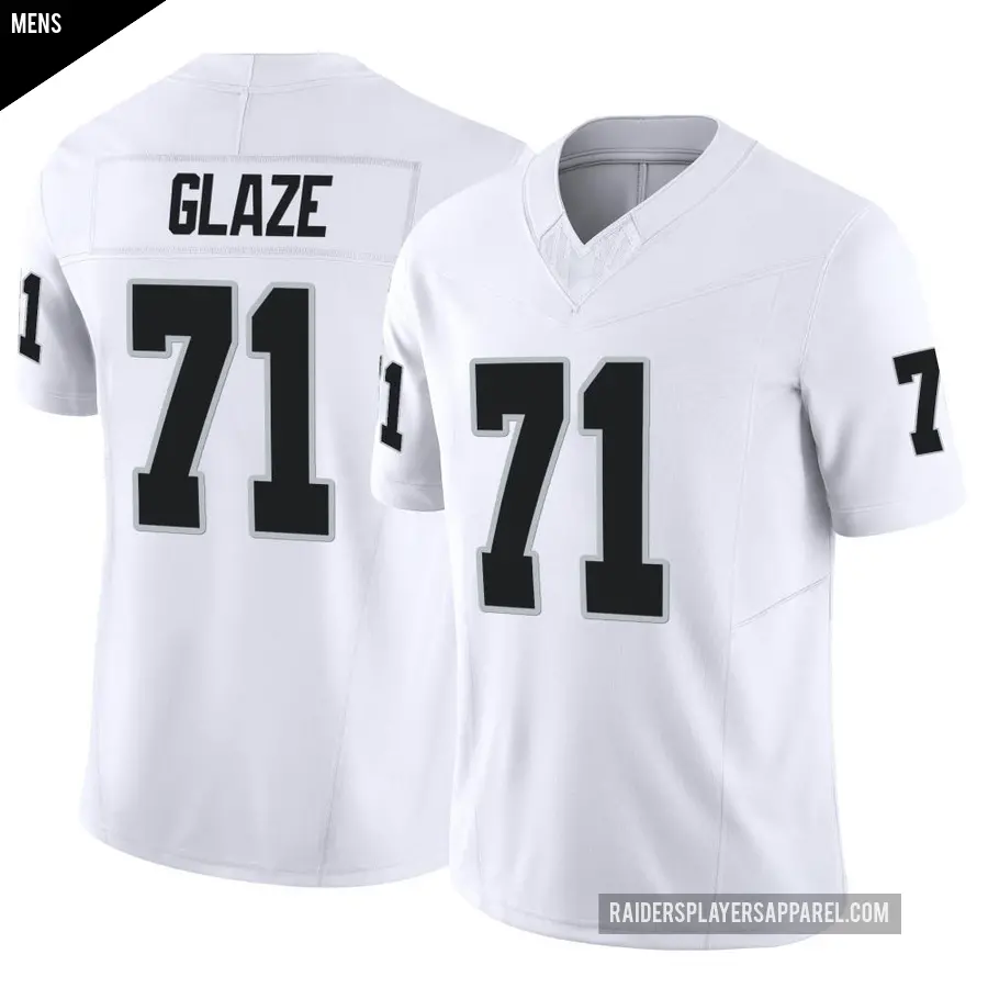 Men's Las Vegas Raiders ＃71 DJ Glaze White Limited Vapor F.U.S.E. Jersey