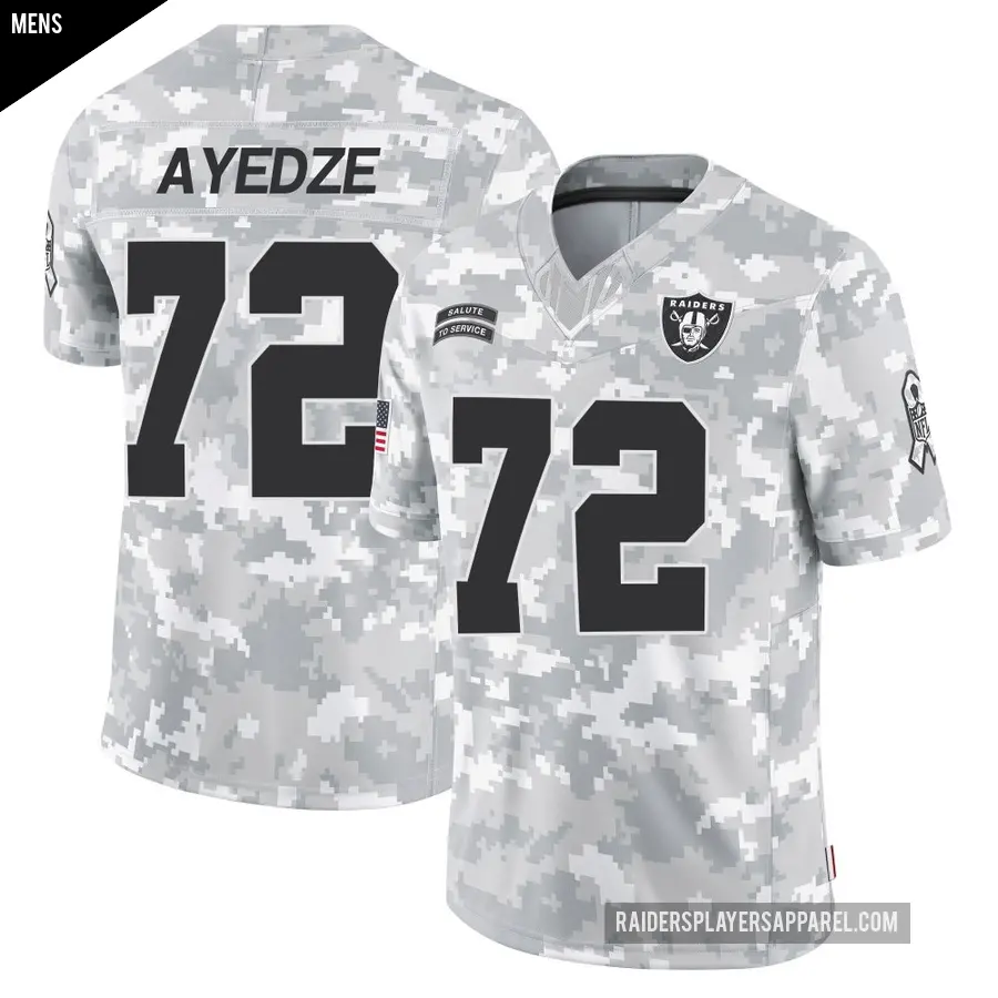 Men's Las Vegas Raiders ＃72 Gottlieb Ayedze Arctic Camo Limited 2024 Salute to Service Jersey