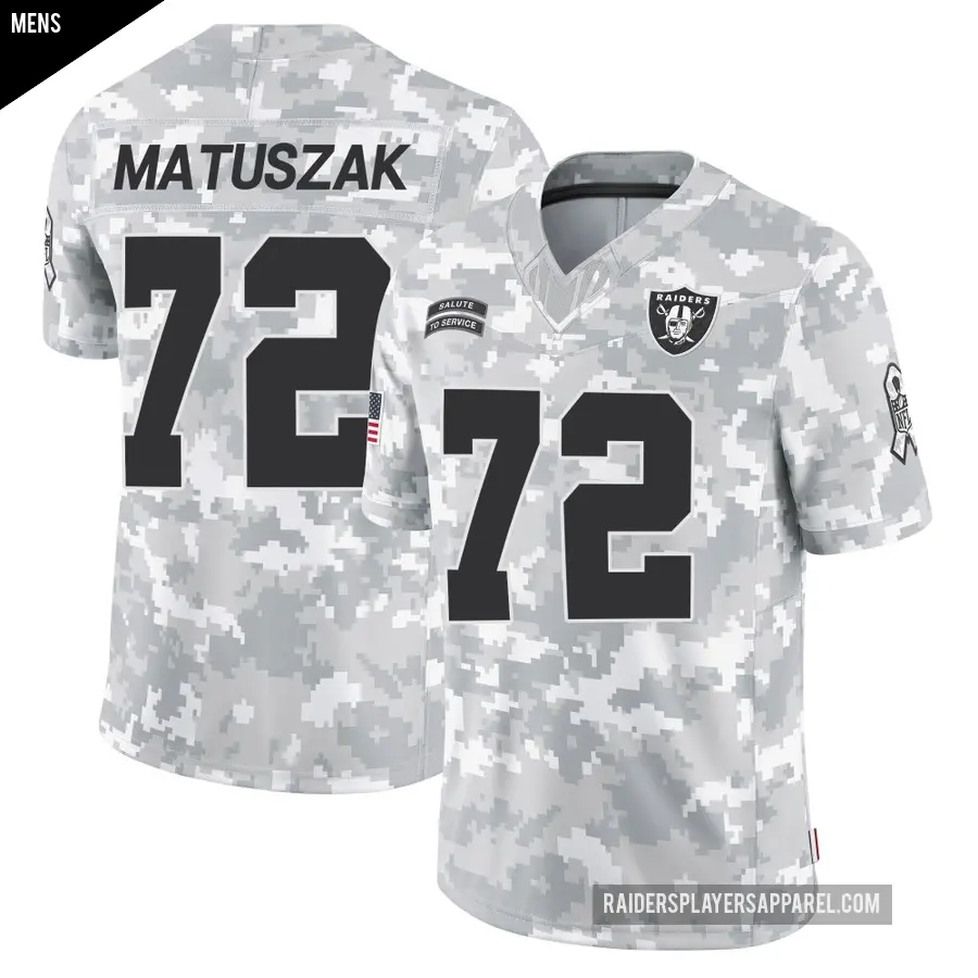Men's Las Vegas Raiders ＃72 John Matuszak Arctic Camo Limited 2024 Salute to Service Jersey