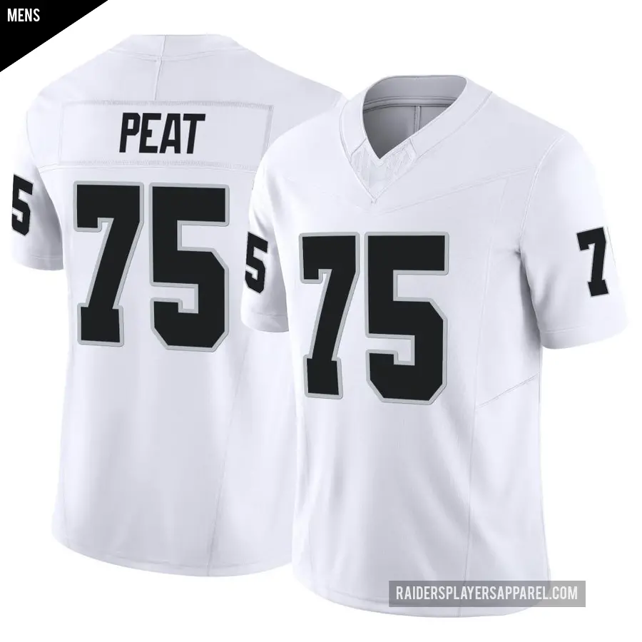 Men's Las Vegas Raiders ＃75 Andrus Peat White Limited Vapor F.U.S.E. Jersey