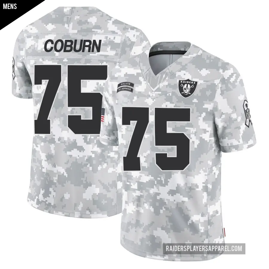 Men's Las Vegas Raiders ＃75 Keondre Coburn Arctic Camo Limited 2024 Salute to Service Jersey