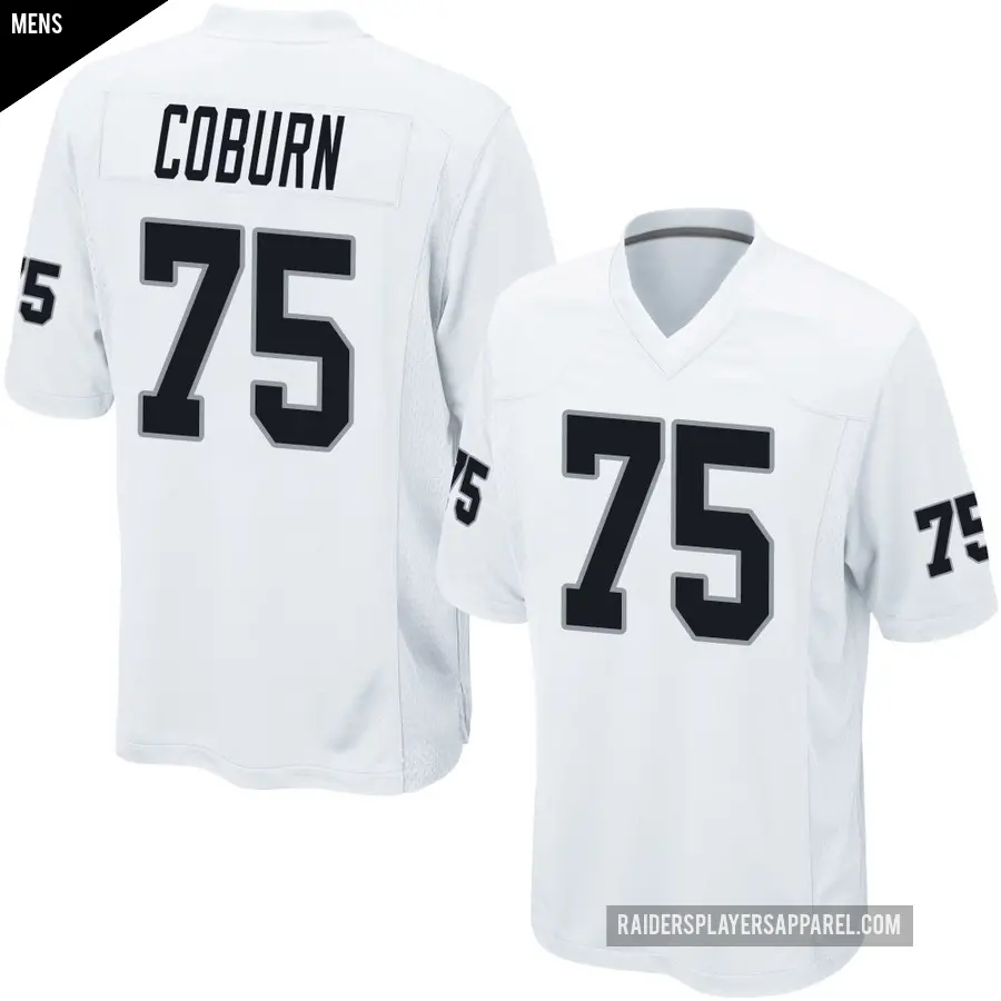 Men's Las Vegas Raiders ＃75 Keondre Coburn White Game Jersey