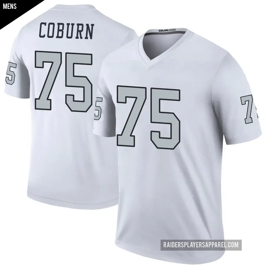 Men's Las Vegas Raiders ＃75 Keondre Coburn White Legend Color Rush Jersey
