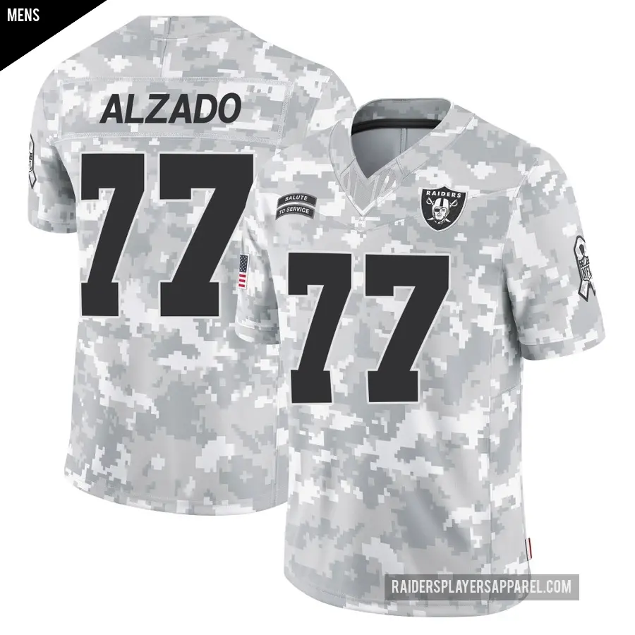 Men's Las Vegas Raiders ＃77 Lyle Alzado Arctic Camo Limited 2024 Salute to Service Jersey
