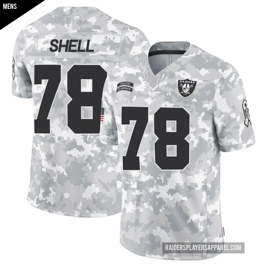 Men's Las Vegas Raiders ＃78 Art Shell Arctic Camo Limited 2024 Salute to Service Jersey