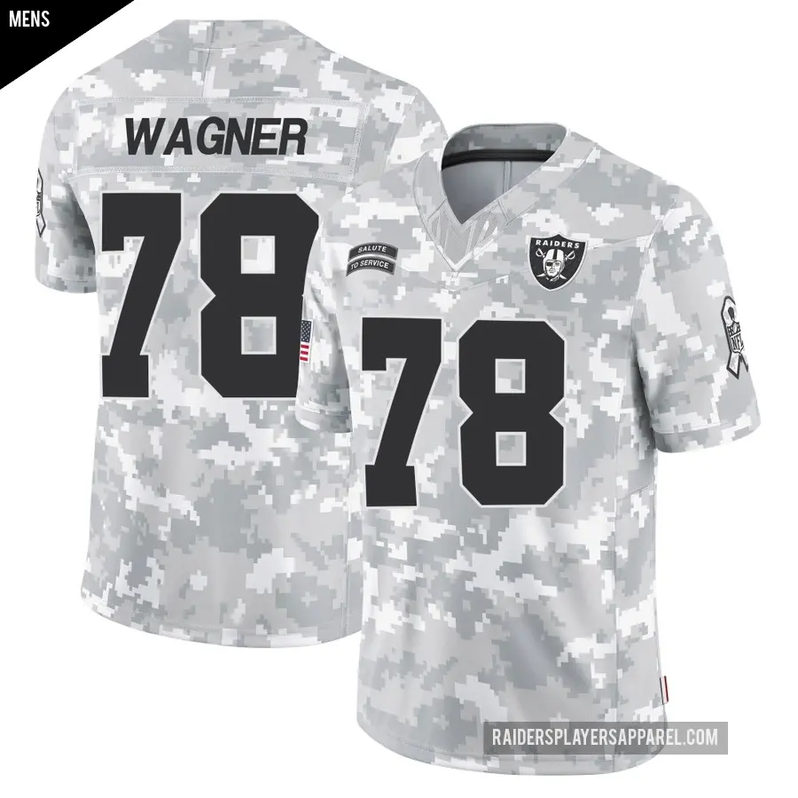 Men's Las Vegas Raiders ＃78 Dalton Wagner Arctic Camo Limited 2024 Salute to Service Jersey