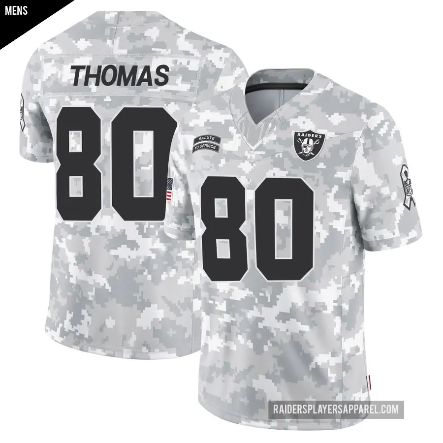 Men's Las Vegas Raiders ＃80 Ian Thomas Arctic Camo Limited 2024 Salute to Service Jersey