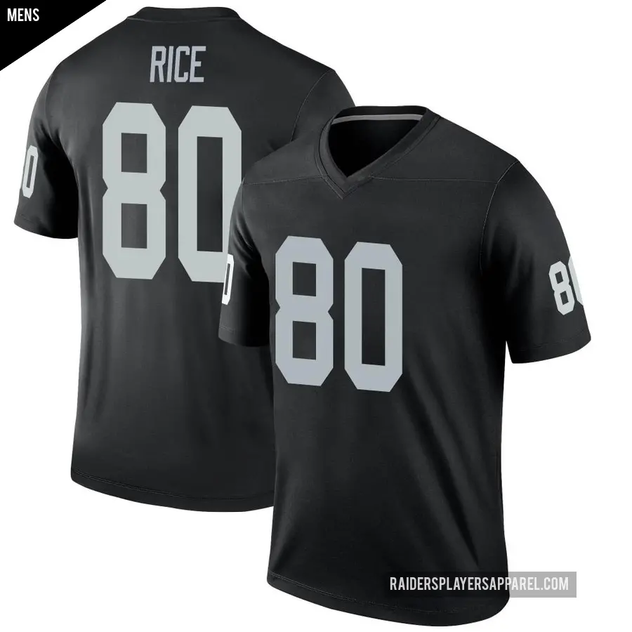 Men's Las Vegas Raiders ＃80 Jerry Rice Black Legend Jersey