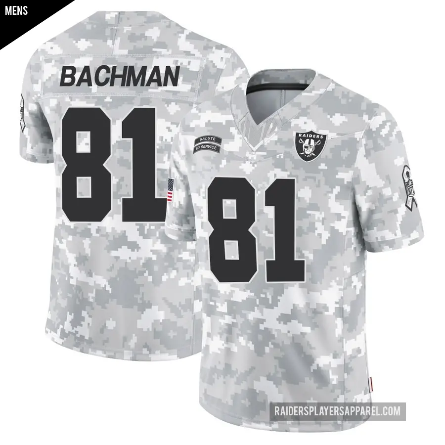 Men's Las Vegas Raiders ＃81 Alex Bachman Arctic Camo Limited 2024 Salute to Service Jersey
