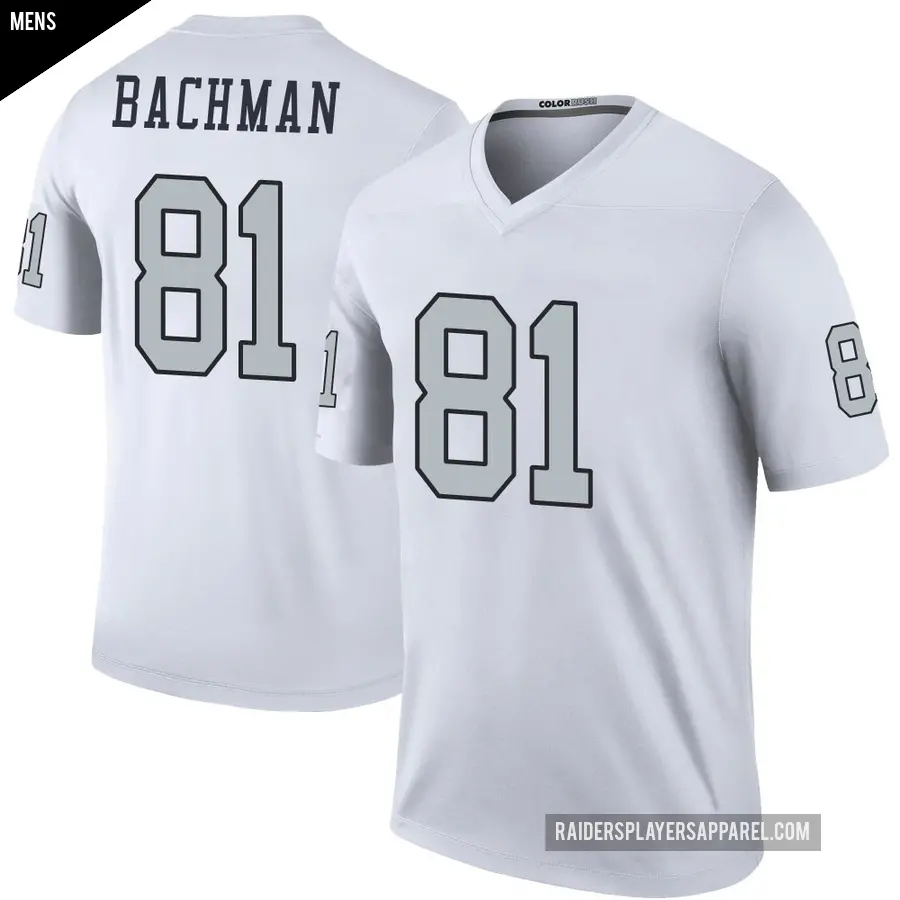 Men's Las Vegas Raiders ＃81 Alex Bachman White Legend Color Rush Jersey