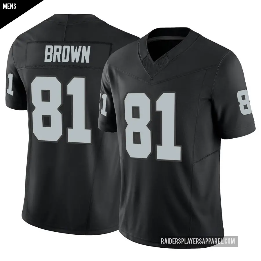 Men's Las Vegas Raiders ＃81 Tim Brown Black Limited Vapor F.U.S.E. Jersey