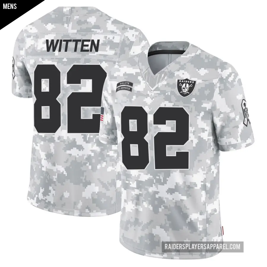 Men's Las Vegas Raiders ＃82 Jason Witten Arctic Camo Limited 2024 Salute to Service Jersey