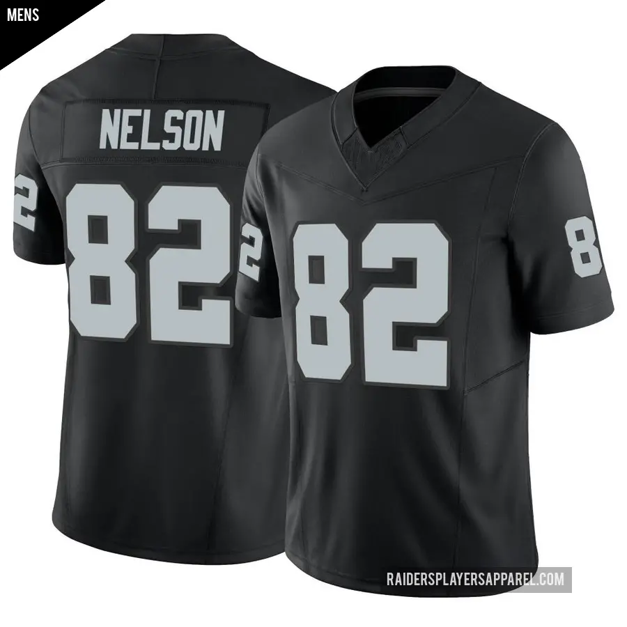 Men's Las Vegas Raiders ＃82 Jordy Nelson Black Limited Vapor F.U.S.E. Jersey