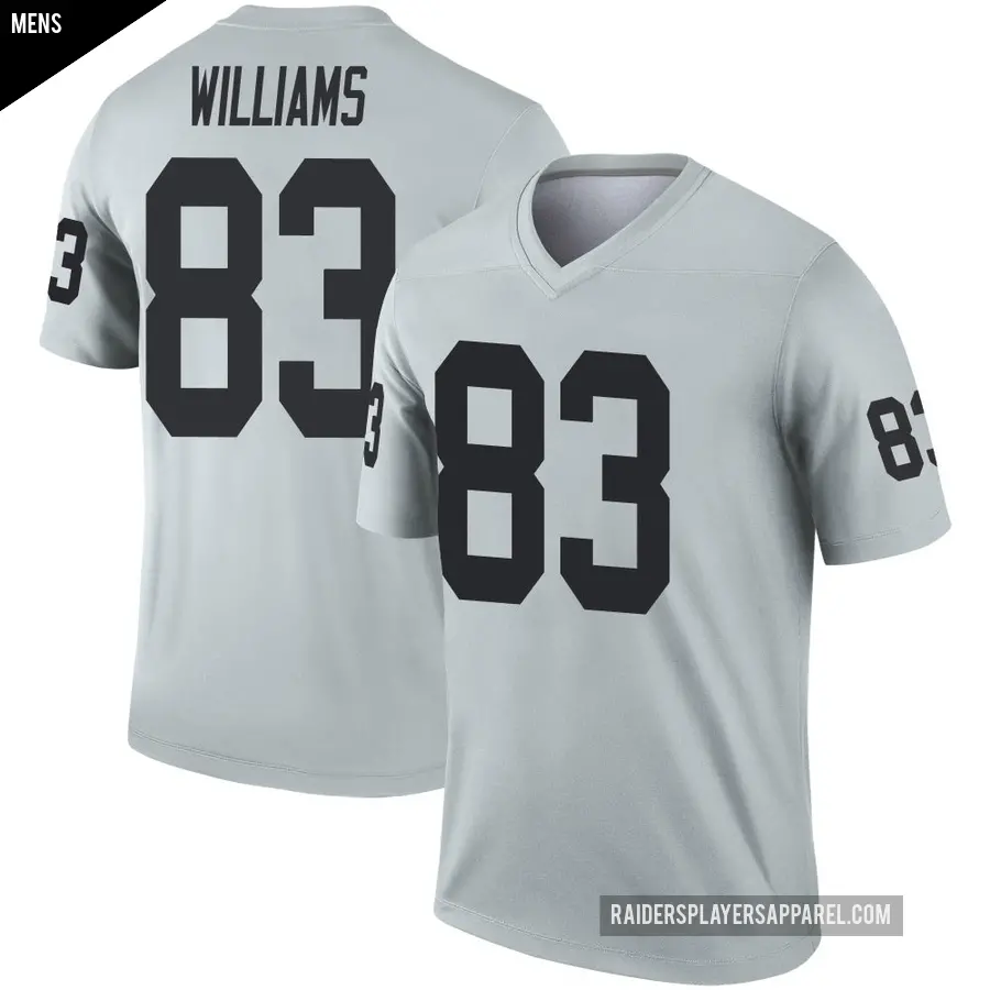 Men's Las Vegas Raiders ＃83 Seth Williams Legend Inverted Silver Jersey