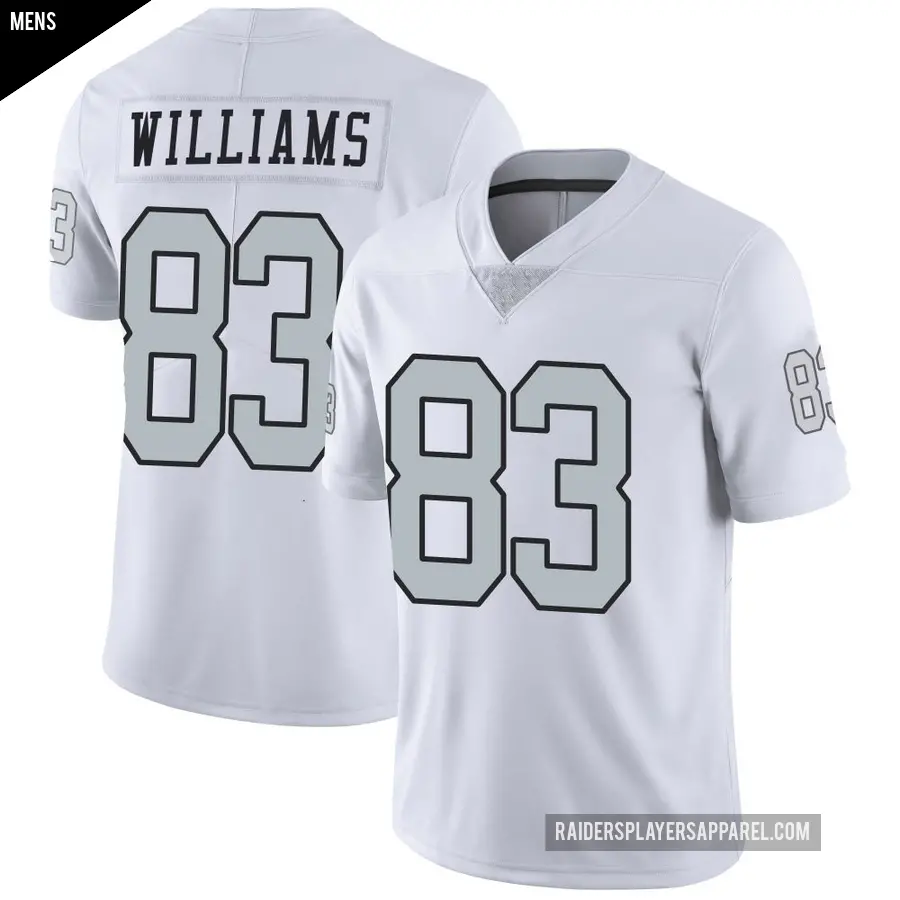 Men's Las Vegas Raiders ＃83 Seth Williams White Limited Color Rush Jersey