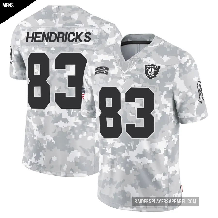 Men's Las Vegas Raiders ＃83 Ted Hendricks Arctic Camo Limited 2024 Salute to Service Jersey