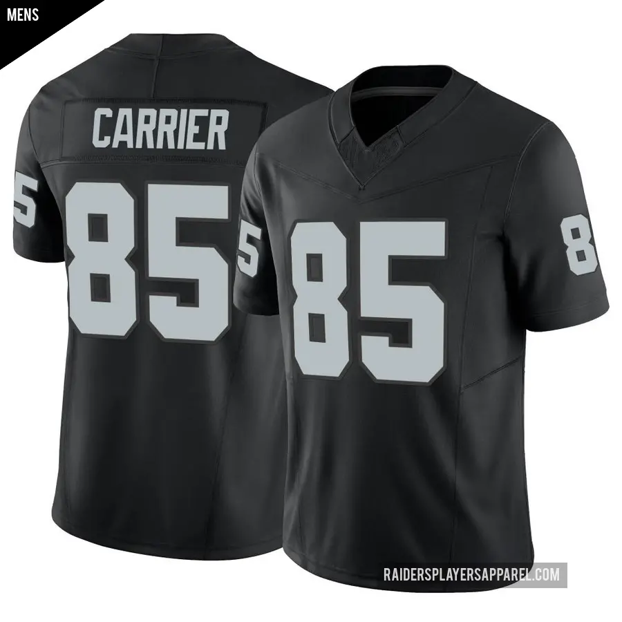 Men's Las Vegas Raiders ＃85 Derek Carrier Black Limited Vapor F.U.S.E. Jersey
