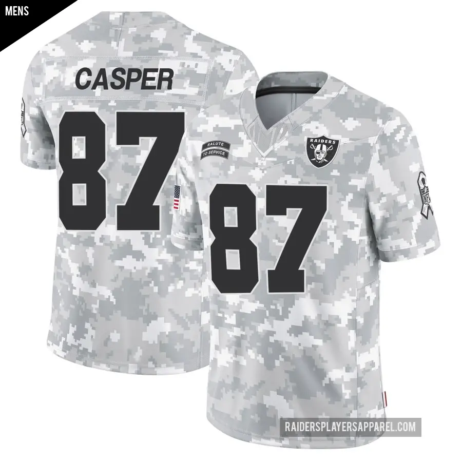 Men's Las Vegas Raiders ＃87 Dave Casper Arctic Camo Limited 2024 Salute to Service Jersey