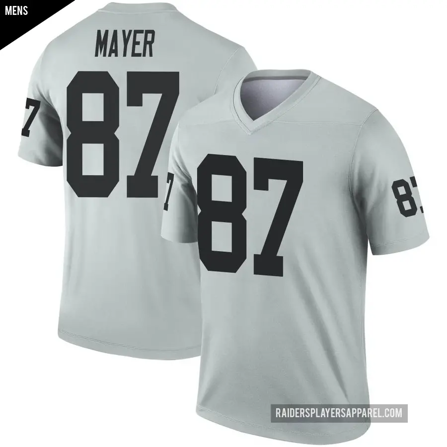 Men's Las Vegas Raiders ＃87 Michael Mayer Legend Inverted Silver Jersey