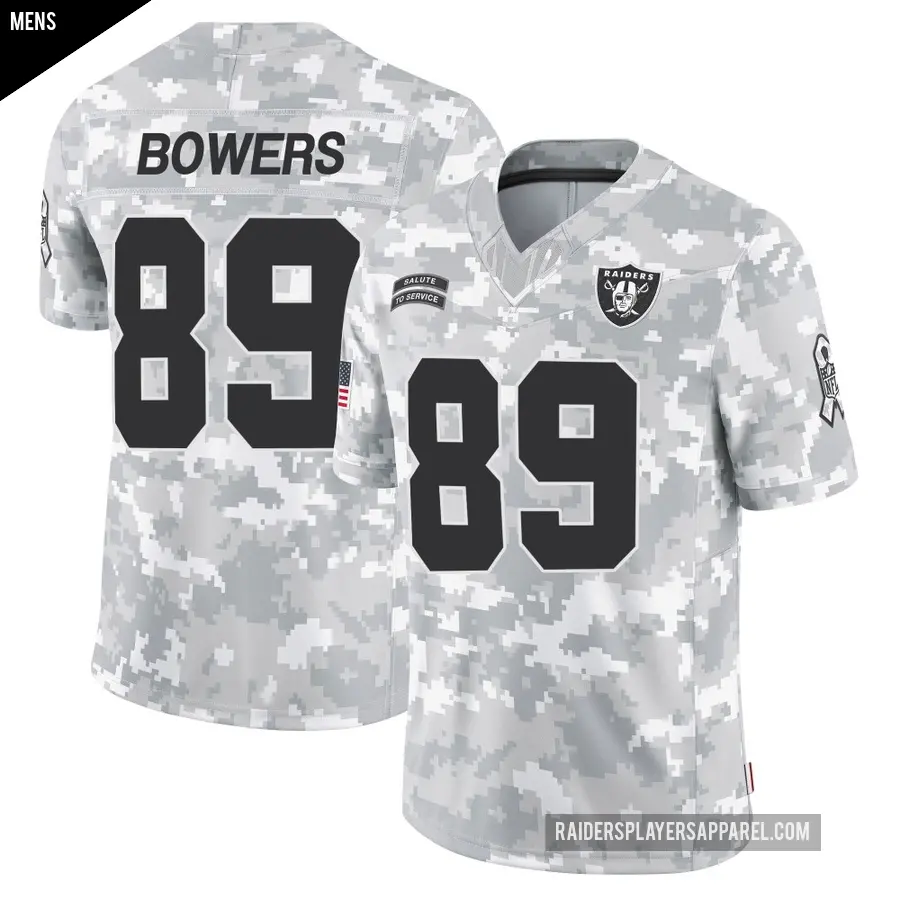 Men's Las Vegas Raiders ＃89 Brock Bowers Arctic Camo Limited 2024 Salute to Service Jersey