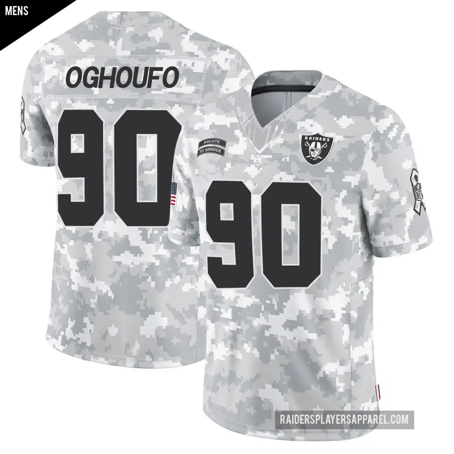 Men's Las Vegas Raiders ＃90 Ovie Oghoufo Arctic Camo Limited 2024 Salute to Service Jersey