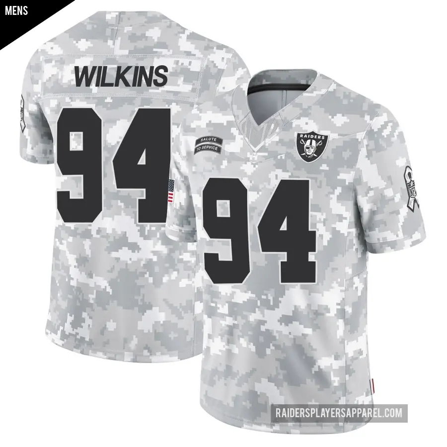 Men's Las Vegas Raiders ＃94 Christian Wilkins Arctic Camo Limited 2024 Salute to Service Jersey