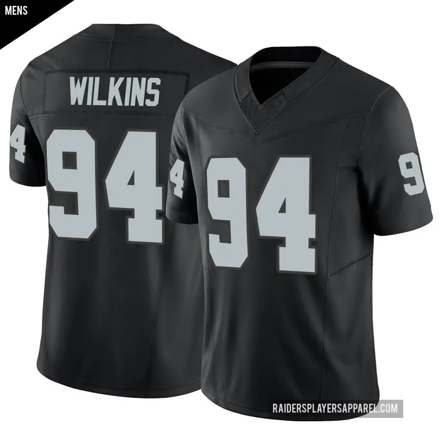 Men's Las Vegas Raiders ＃94 Christian Wilkins Black Limited Vapor F.U.S.E. Jersey