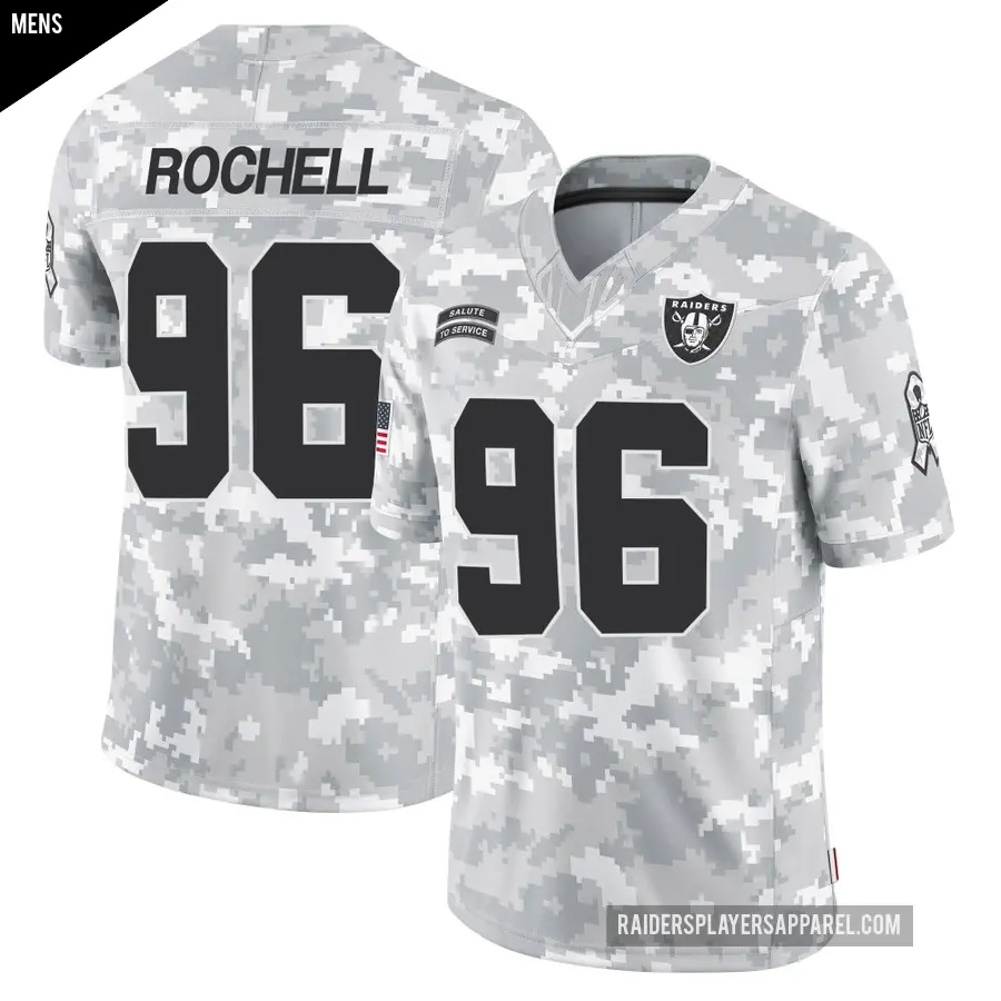 Men's Las Vegas Raiders ＃96 Isaac Rochell Arctic Camo Limited 2024 Salute to Service Jersey