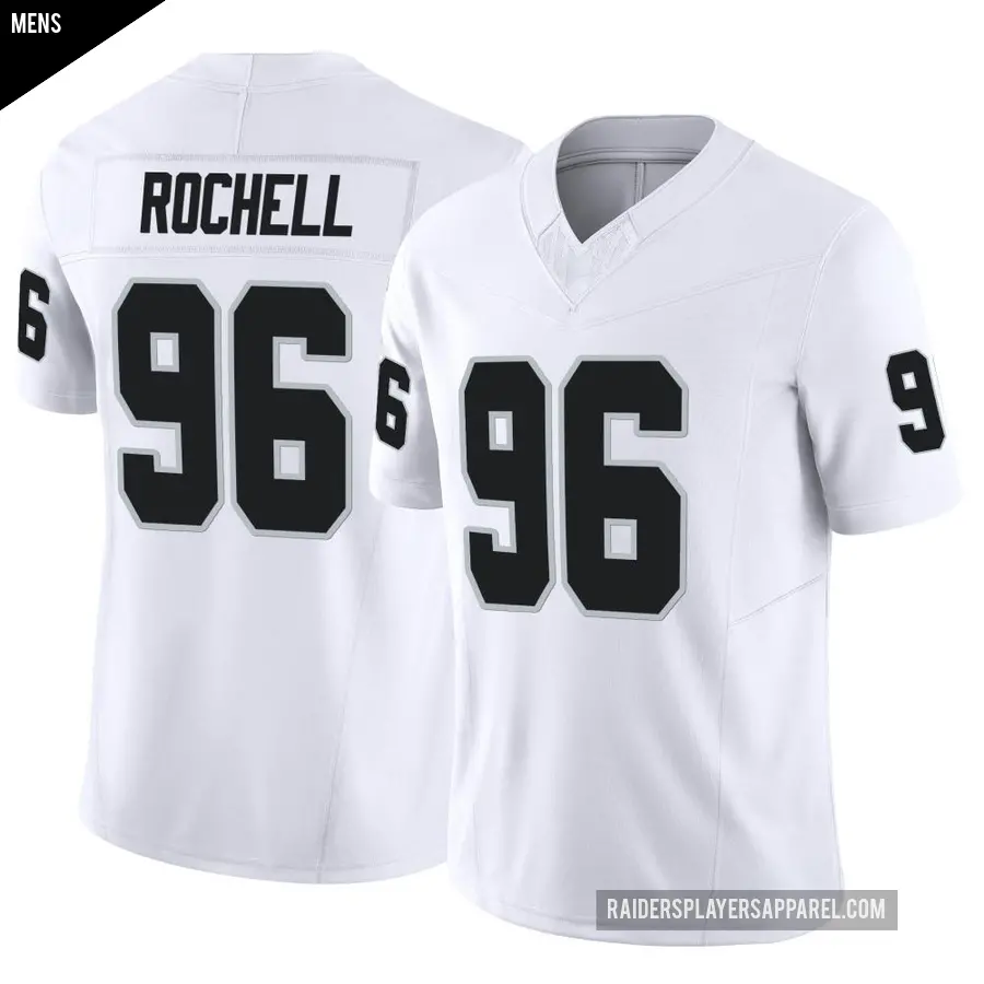 Men's Las Vegas Raiders ＃96 Isaac Rochell White Limited Vapor F.U.S.E. Jersey