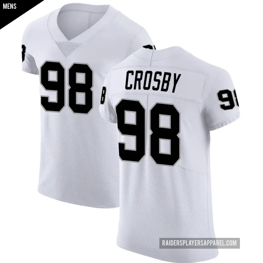 Men's Las Vegas Raiders ＃98 Maxx Crosby White Elite Vapor Untouchable Jersey
