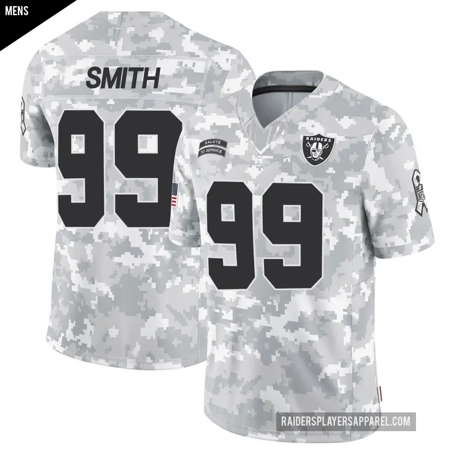 Men's Las Vegas Raiders ＃99 Aldon Smith Arctic Camo Limited 2024 Salute to Service Jersey