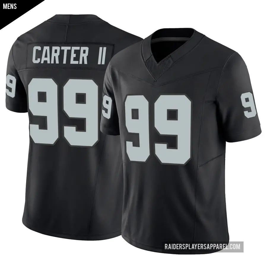 Men's Las Vegas Raiders ＃99 Andre Carter II Black Limited Vapor F.U.S.E. Jersey