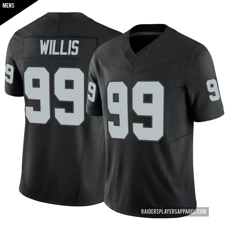 Men's Las Vegas Raiders ＃99 Jordan Willis Black Limited Vapor F.U.S.E. Jersey