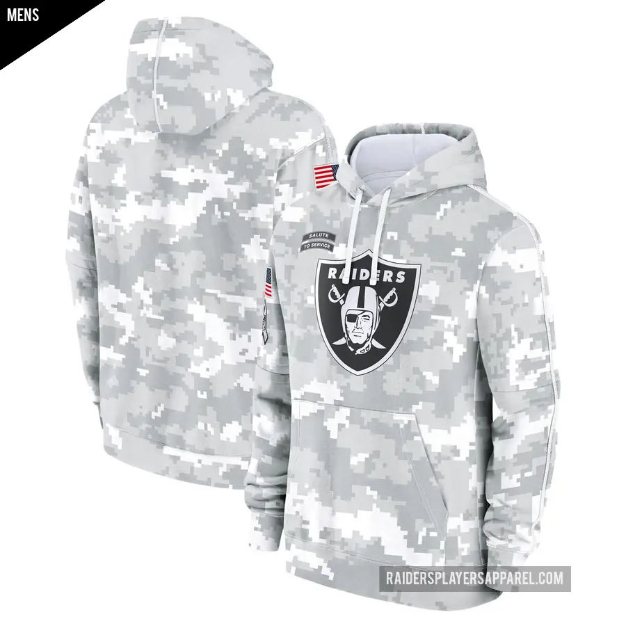 Men's Las Vegas Raiders Arctic Camo 2024 Salute to Service Club Fleece Pullover Hoodie
