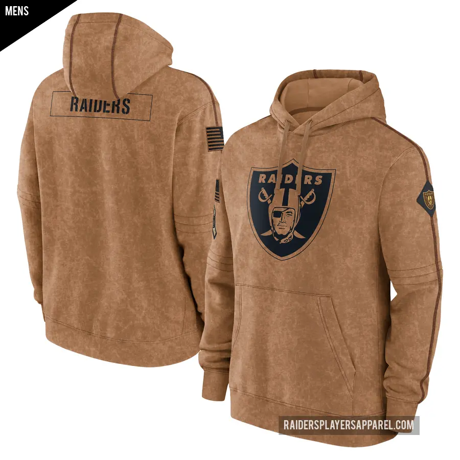 Men's Las Vegas Raiders Brown 2023 Salute to Service Club Pullover Hoodie