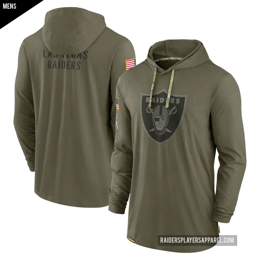 Men's Las Vegas Raiders Olive 2022 Salute to Service Tonal Pullover Hoodie