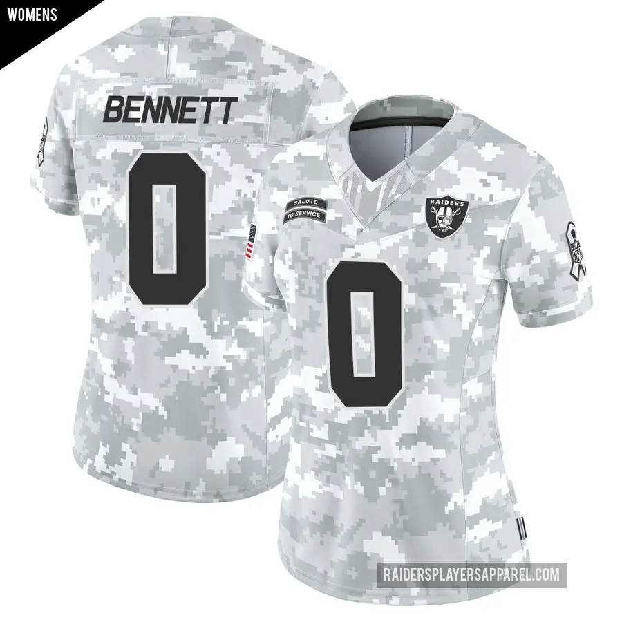 Women's Las Vegas Raiders ＃0 Jakorian Bennett Arctic Camo Limited 2024 Salute to Service Jersey