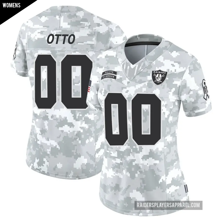 Women's Las Vegas Raiders ＃00 Jim Otto Arctic Camo Limited 2024 Salute to Service Jersey