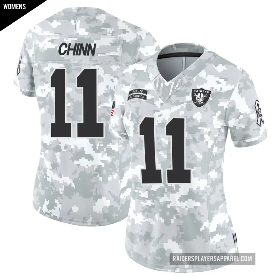 Women's Las Vegas Raiders ＃11 Jeremy Chinn Arctic Camo Limited 2024 Salute to Service Jersey