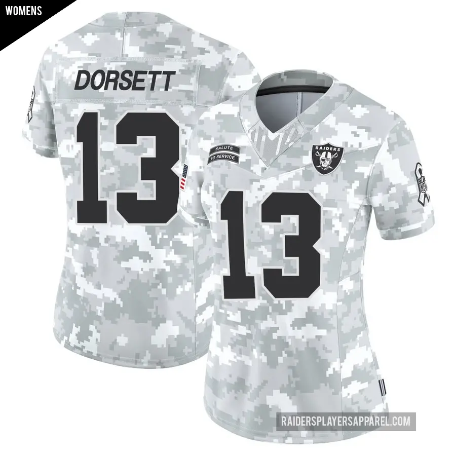 Women's Las Vegas Raiders ＃13 Phillip Dorsett Arctic Camo Limited 2024 Salute to Service Jersey