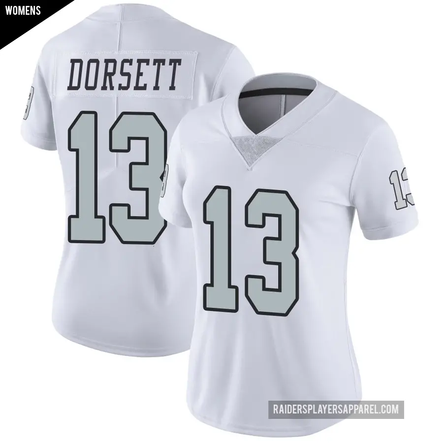 Women's Las Vegas Raiders ＃13 Phillip Dorsett White Limited Color Rush Jersey