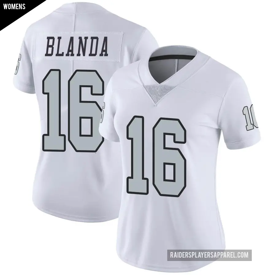 Women's Las Vegas Raiders ＃16 George Blanda White Limited Color Rush Jersey